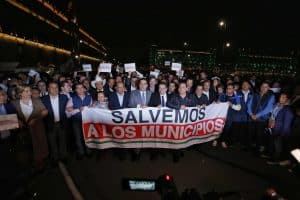 Manifestación de alcaldes en palacio nacional