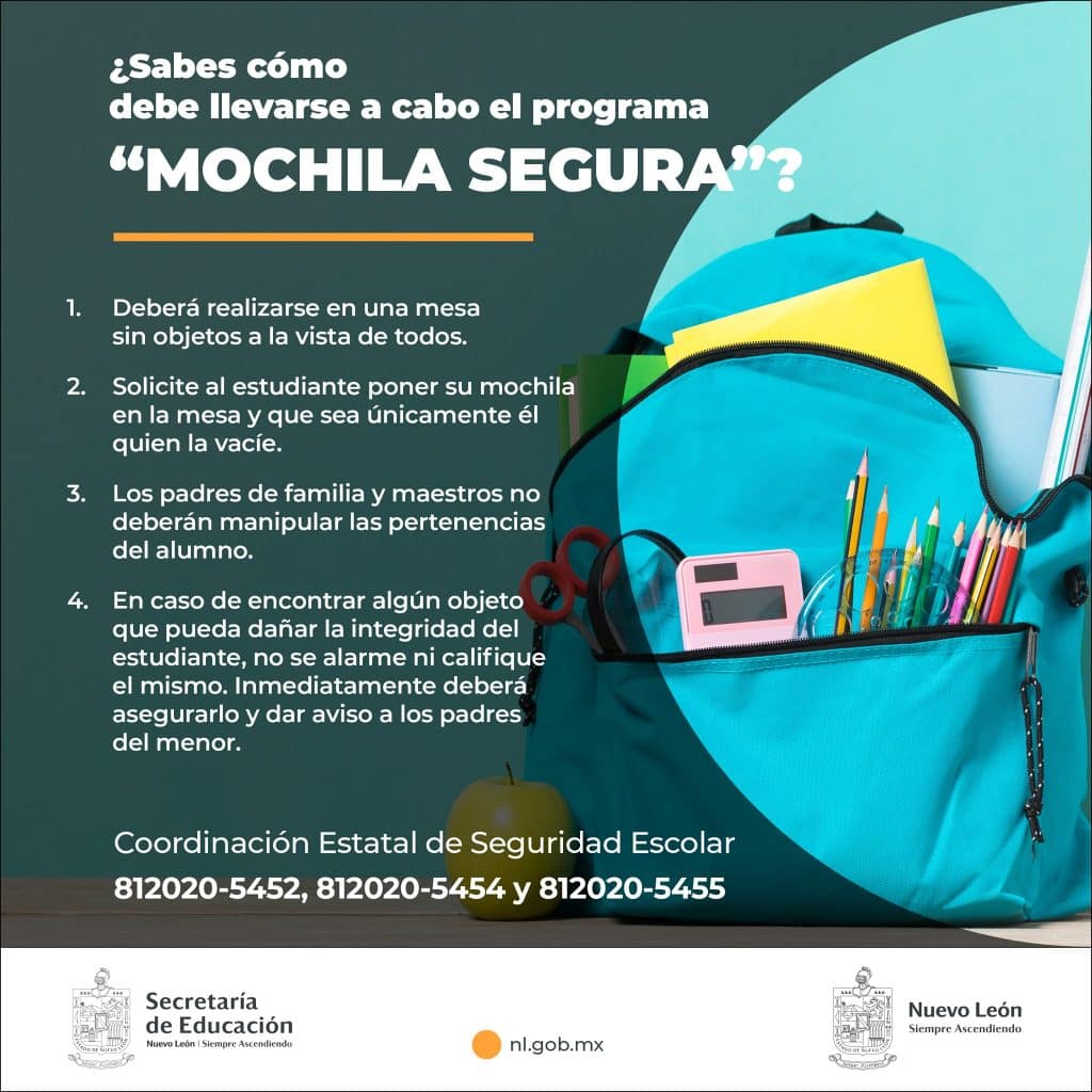 Programa Mochila Segura Continuará En Nuevo León News Report Mx