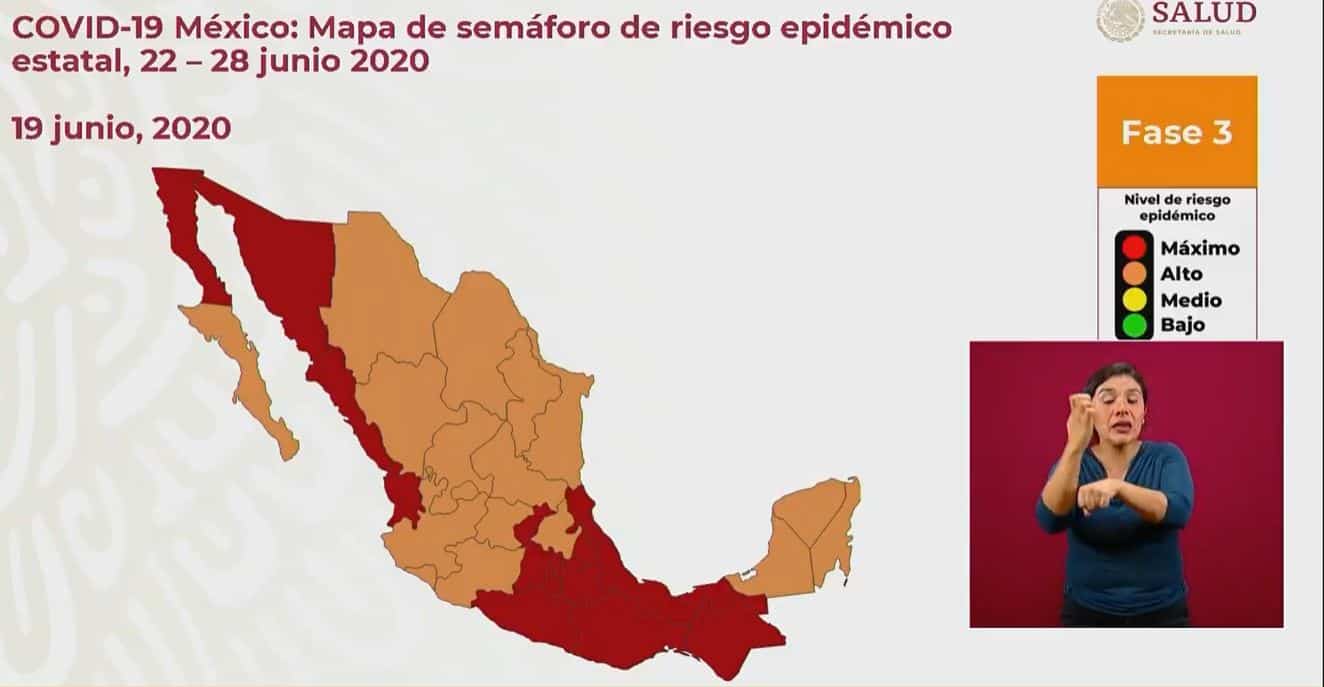 Semáforo de COVID-19 para la semana del 22 al 28 de junio