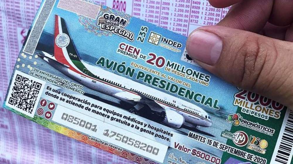 transmisión de la rifa del Avión Presidencial