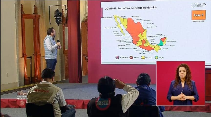 semáforo de COVID-19 del 12 al 25 de octubre