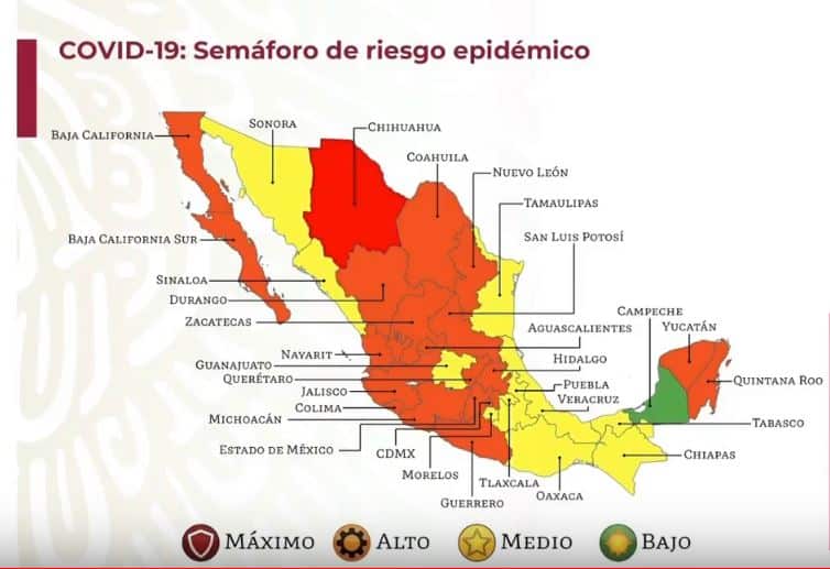 semáforo de COVID-19 del 26 de octubre al 8 de noviembre