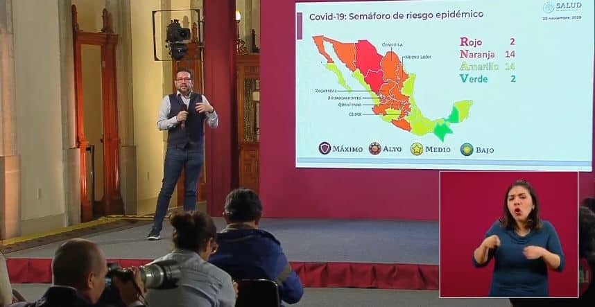 semáforo de COVID-19 del 23 de noviembre al 6 de diciembre