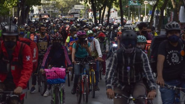 Un total de 168 efectivos apoyados de 11 vehículos, cuatro motocicletas y una ambulancia, acompañarán la marcha de repartidores en la CDMX