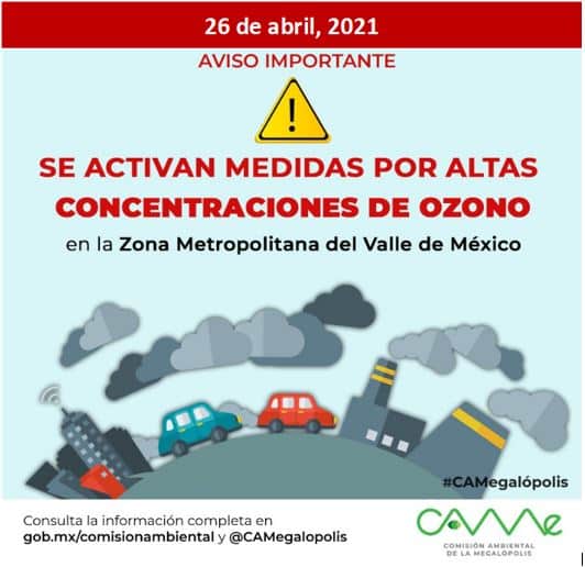 contingencia ambiental CDMX 26 de abril