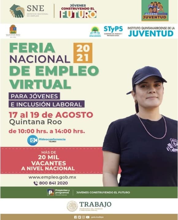 Con más y mejores oportunidades laborales, se realizará la “3ra Feria  Virtual de Empleo Quintana Roo 2021, en marco del Día Internacional de la  Juventud” - News Report MX