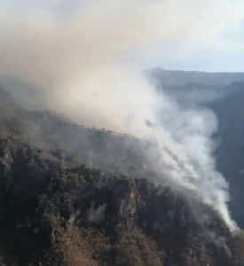 incendio en el cerro del Tepozteco