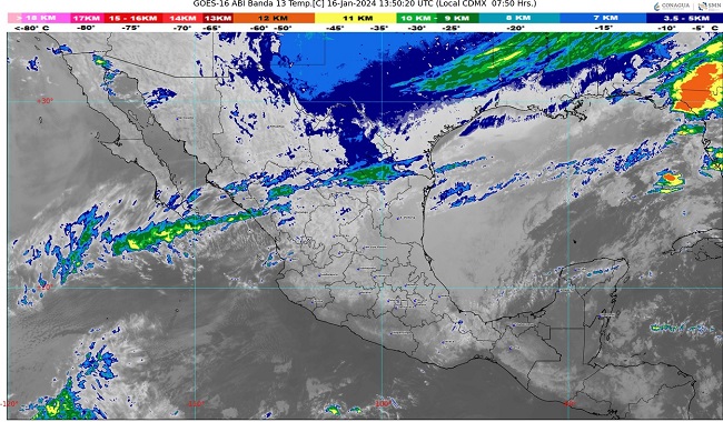 Clima para hoy martes 16 de enero del 2024